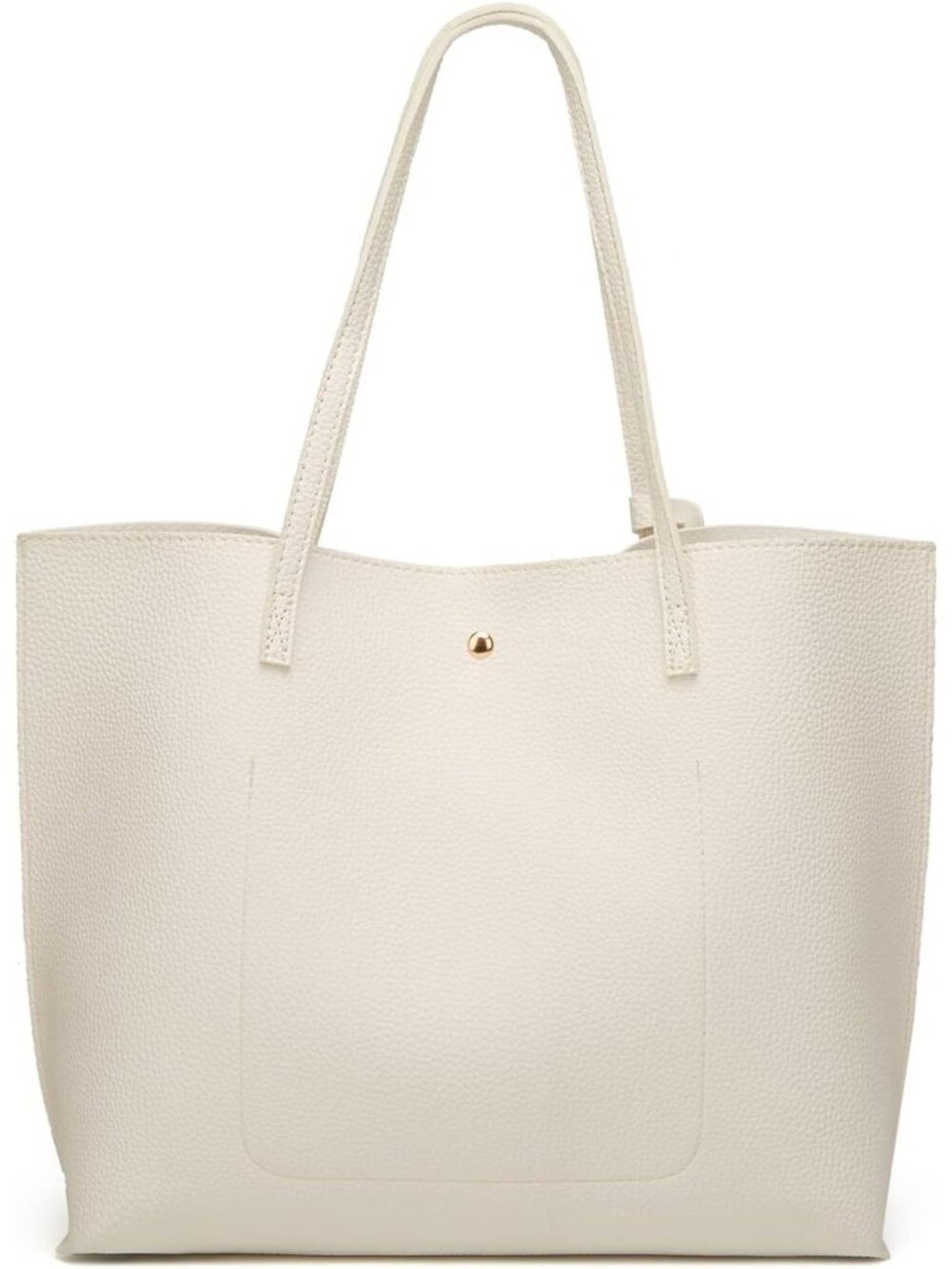 〽️Women's White Big Capacity Tassel Casual Faux Leather Shoulder Tote Handbag - Picture 5 of 7
